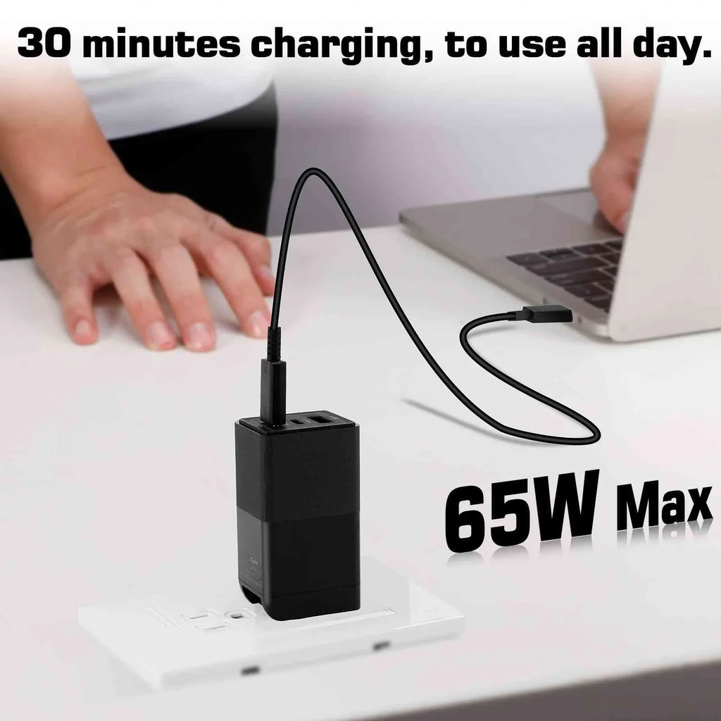 iPhone, Steam Laptops Charging Ports Dual 65W Phones Coolpad Google 3 UrbanX with S1, Pixel, Charger - - Travel Fast with & USB-C Samsung Deck, MacBook, High-Speed & Cool Galaxy, USB Compatible