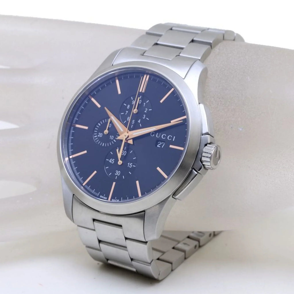 126.2 39276 New) Stainless Chronograph Timeless Pre-Owned GUCCI Steel YA126272 G Men's (Like