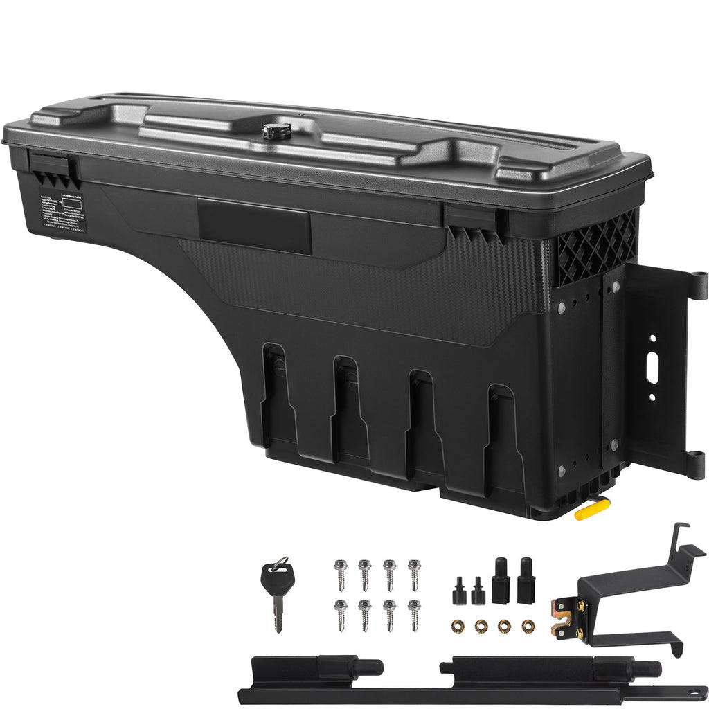 L Box, Compatible Wheel Truck 1500 1500 SKYSHALO Lid, Bed Black, Side Box, Lockable Tool Waterproof Storage GMC Well Sierra with Chevrolet Passenger 2019-2021, ABS 6.6 Gal/20 Silverado