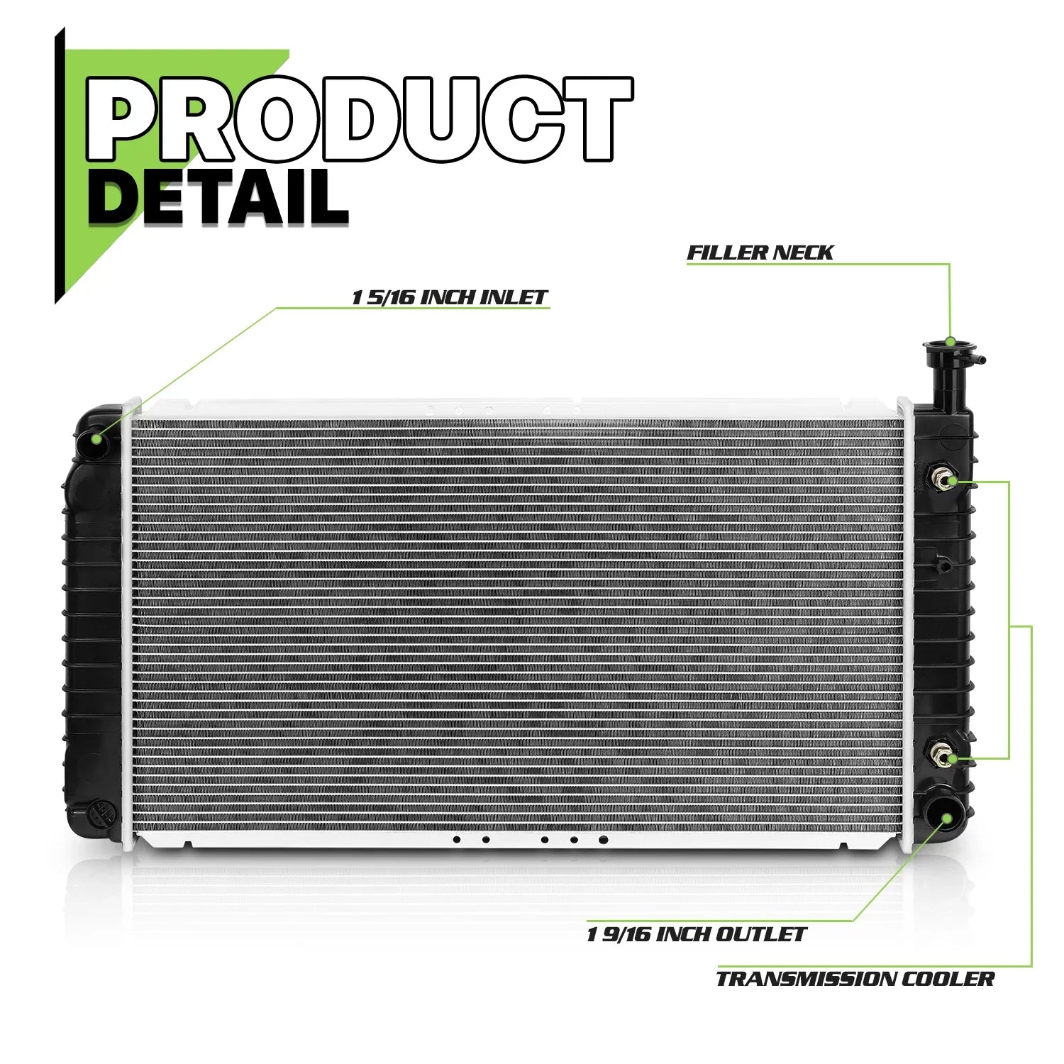 (1997-1999),GMC (1996-2002) Replacement 1500/2500 Cargo OE Aluminum Chevrolet 2044 Magshion 4.3L AT for 5.7L Van Radiator Savana 5.0L