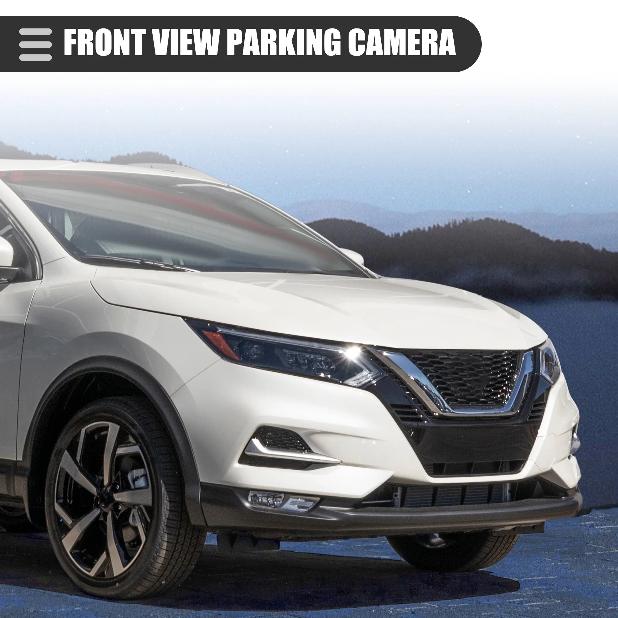 View Bargains Front Sport Nissan Plastic Camera Parking 2017-2019 No.284F1-4EA0A Unique Rogue for Black Metal