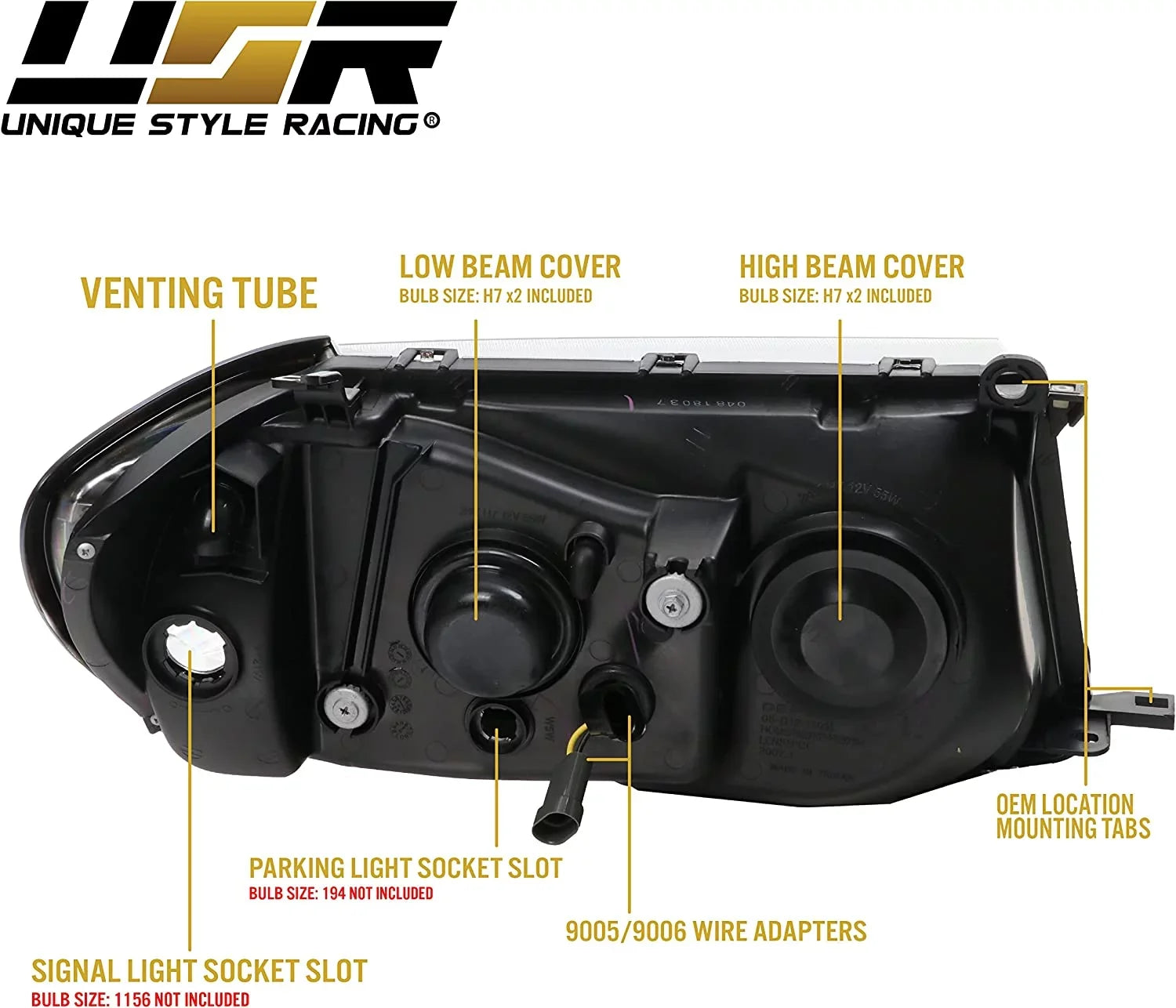 Right) - USR (Euro Toyota (Left Headlamps + FJ 100 with Land Design) ONE Piece FJ100 1998-2005 Set Compatible Headlights Cruiser DEPO Corner Style Clear with
