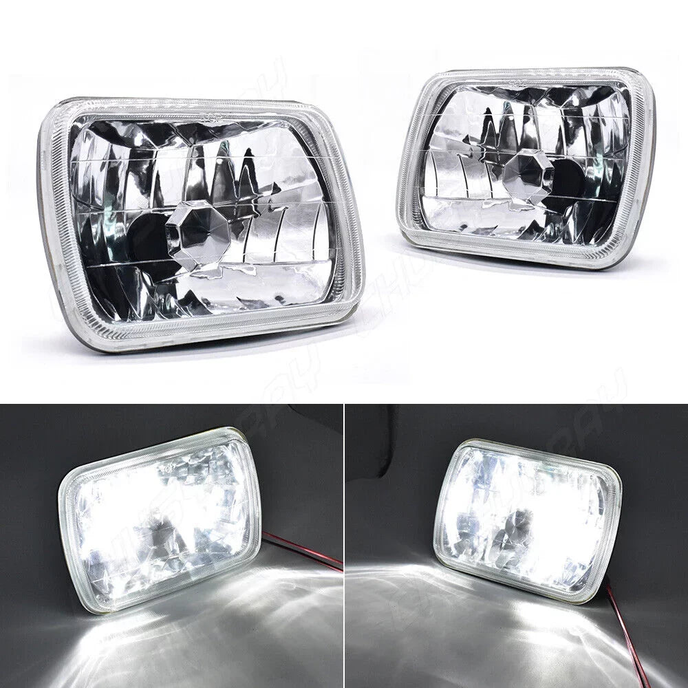 Cherokee 7x6" Wrangler Jeep 1986-1995 LED NEW Pack 2 Headlights For 1984-2001 Lampshade of XJ YJ 5X7"