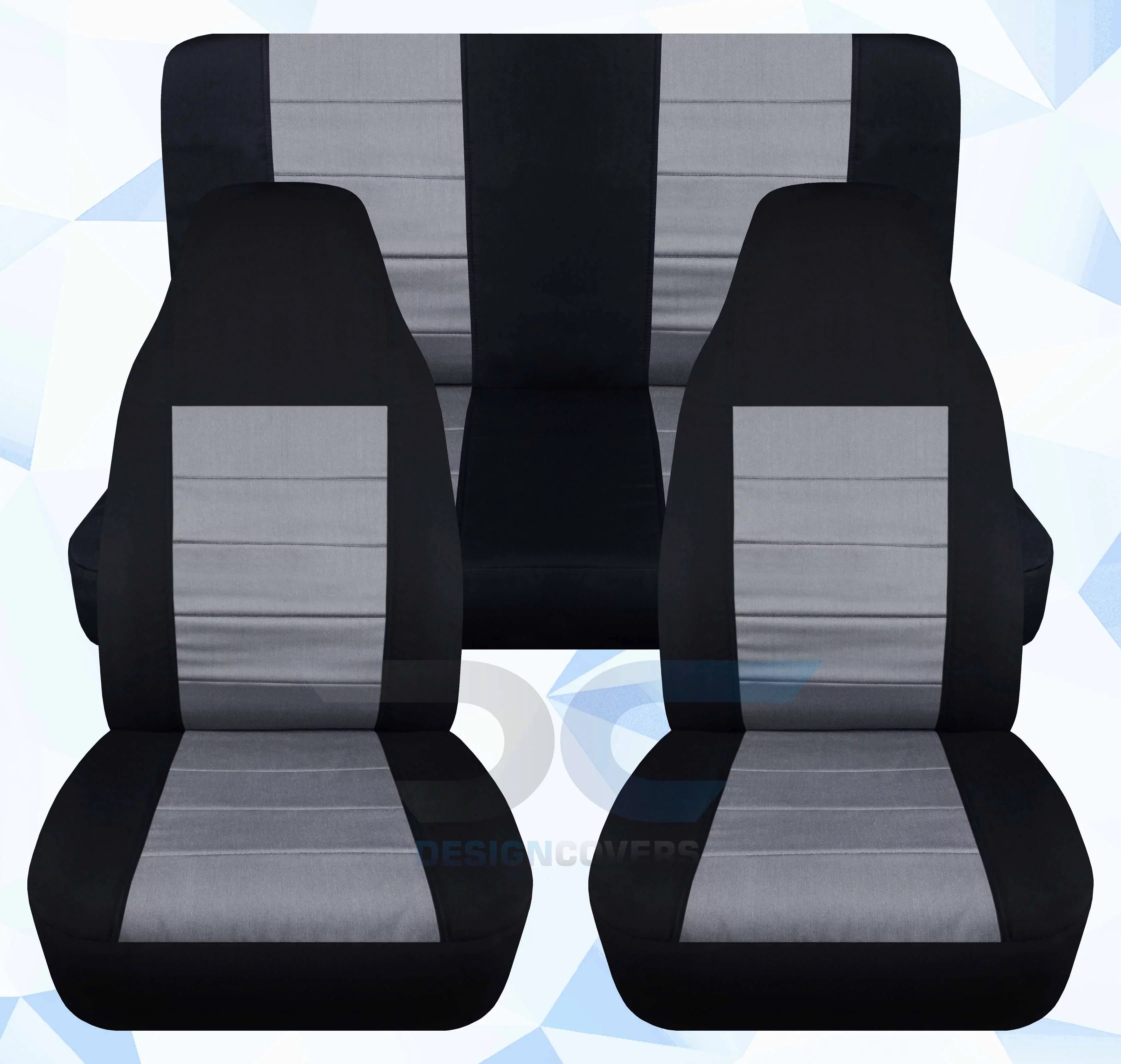 Covers:Black Full with 2003-2006 T230-Designcovers Compatible - Set and Seat Jeep Front&Rear LJ Silver wrangler 2door