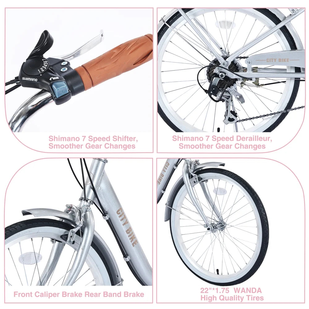 Bicycle for 8+Years, Inch Shifter Kids Alloy je Ages Bike 22 jx derailleur,Silver Frame,7-speed and Yone Girls Aluminium