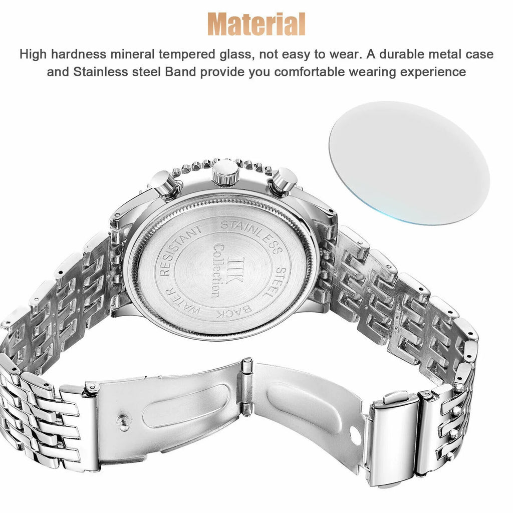 Luminous Hombre De Steel Stainless Bracelet Watch Waterproof Men Quartz Relojes