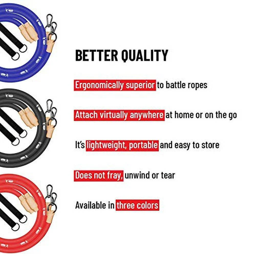 Inertia Battle Workout (Red) Rope Heavy Battle Elastic Fitness Workout Battle Alternative Ropes an for | Gronk Rubber | Training Wave Strength Edition Ropes Ropes | Abdominal for