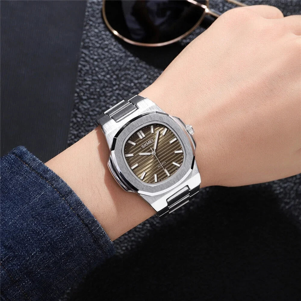 Steel Male Gold Watch Business Luxury Gift For Wristwatch Men Quartz