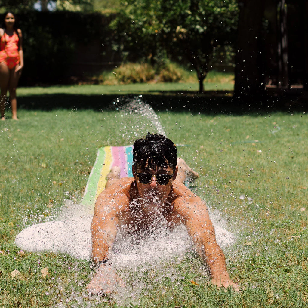 Foot Rae -16 Mat, 5+ & Float, CocoNut Sliding Sprinkler, Age Rainbow Dunn: Water Durable Slide Ride Slide Splash Splish