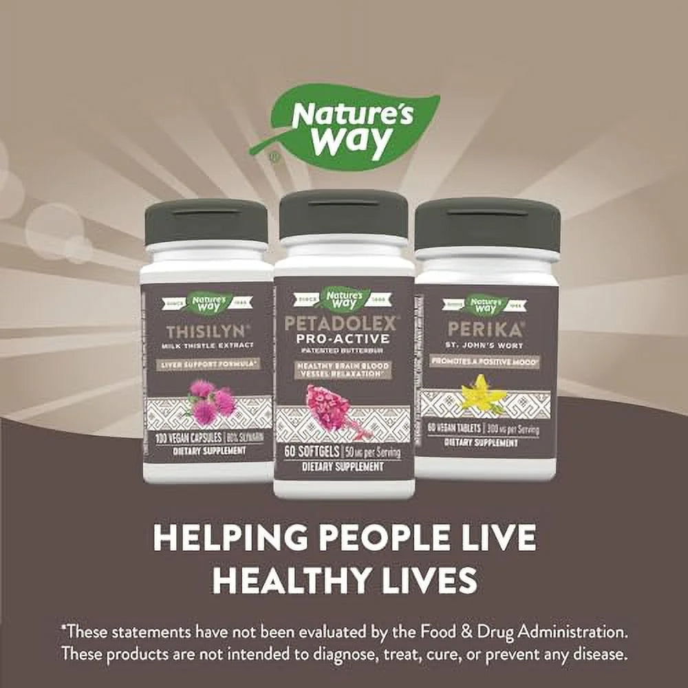 Relaxation Health and Vessel Softgels Pro-Active, Petadolex Blood Butterbur*, the in Way 60 with Brain Patented Nature's
