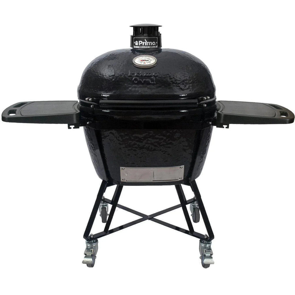 Oval - XL Steel 400 Side Grill Cradle, Grates Kamado Primo Shelves, Stainless Ceramic All-In-One And (2021) With PGCXLC