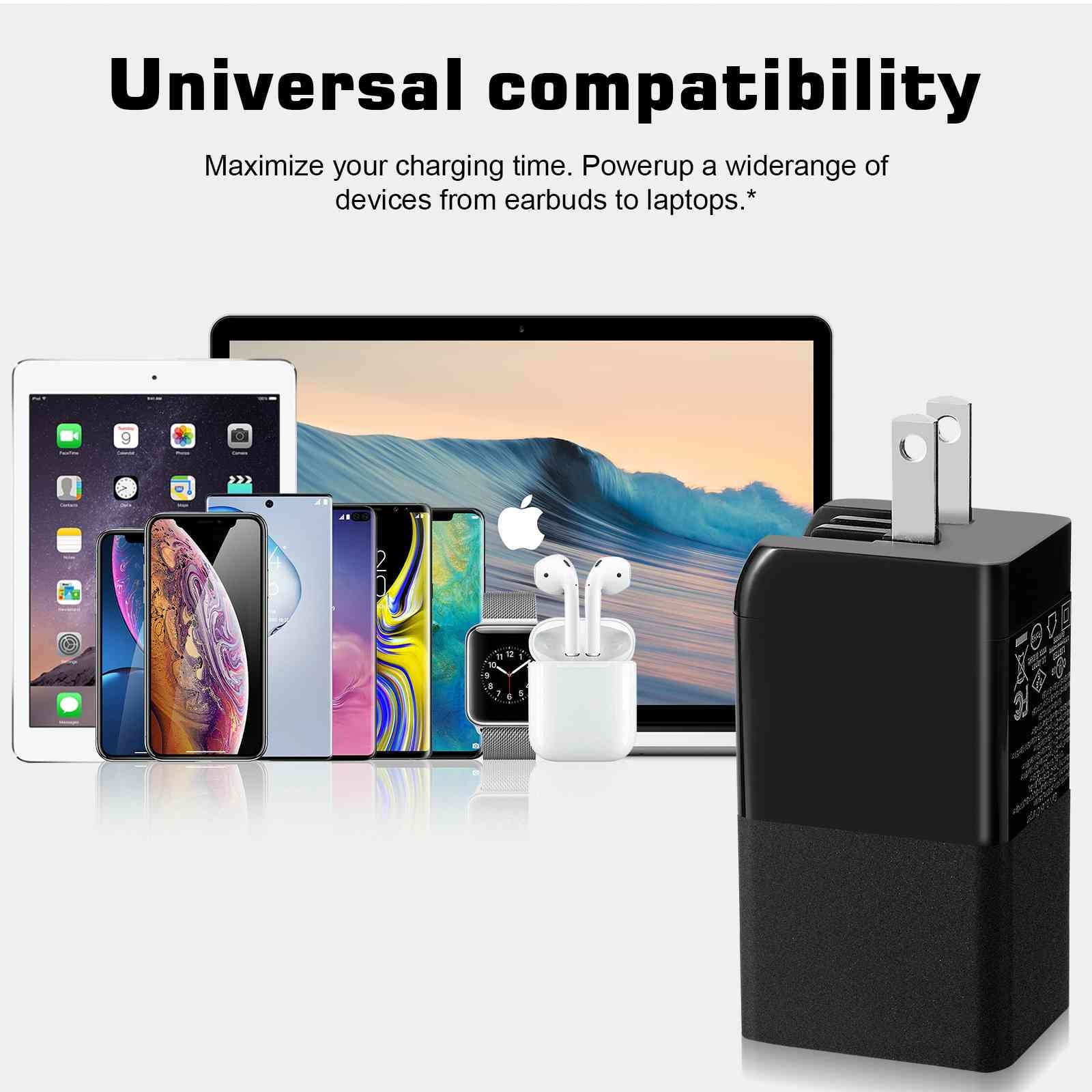 iPhone, Steam Laptops Charging Ports Dual 65W Phones Coolpad Google 3 UrbanX with S1, Pixel, Charger - - Travel Fast with & USB-C Samsung Deck, MacBook, High-Speed & Cool Galaxy, USB Compatible