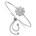for Sterling Bracelet Rhodium-plated Floral Bolo Women Silver 925 CZ Auriga Adjustable