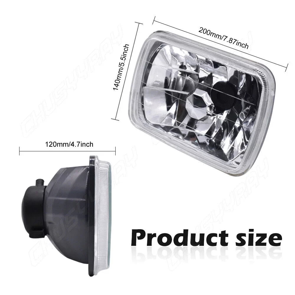 Cherokee 7x6" Wrangler Jeep 1986-1995 LED NEW Pack 2 Headlights For 1984-2001 Lampshade of XJ YJ 5X7"
