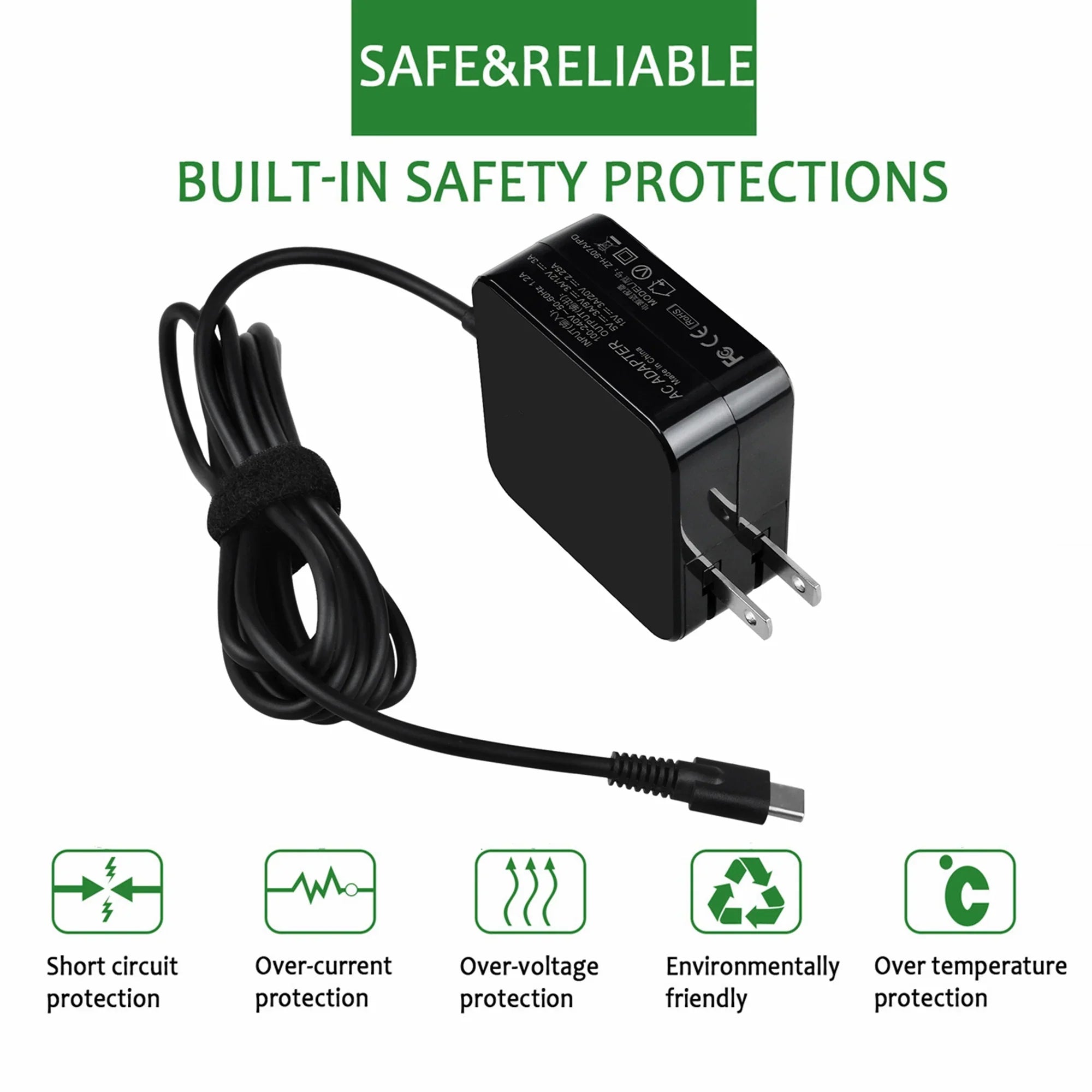 Chromebook USB-C 100e Replacement AC Charger KONKIN Type for Lenovo Compatible 45W Adapter 81MA Gen BOO 2nd 81QB