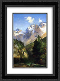 Matted 18x24 Ornate Peak, Framed Moran Rocky 'A Art Print Thomas Mountain Territory' Idaho Black 2x