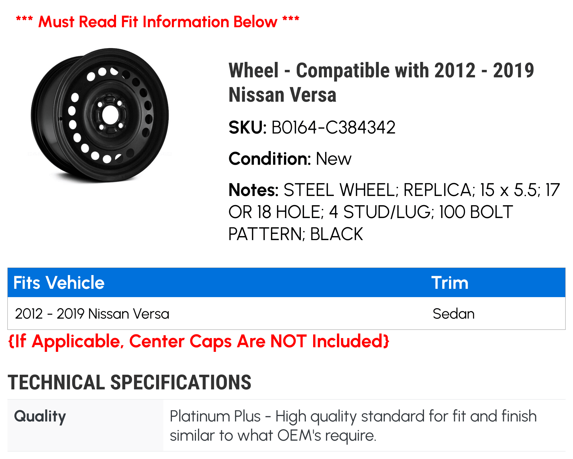 2015 - Nissan 2013 2014 - Wheel 2017 2012 2019 2016 with Compatible 2018 Versa