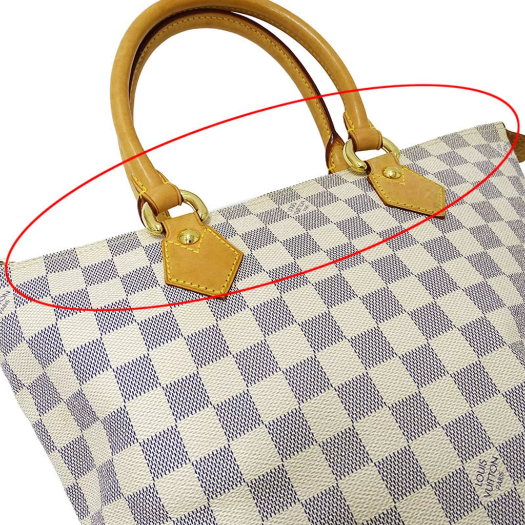 Bag White PM Gray Ladies Saleya LOUIS N51186 VUITTON Tote Authenticated Vuitton Damier Handbag Azul Used Louis