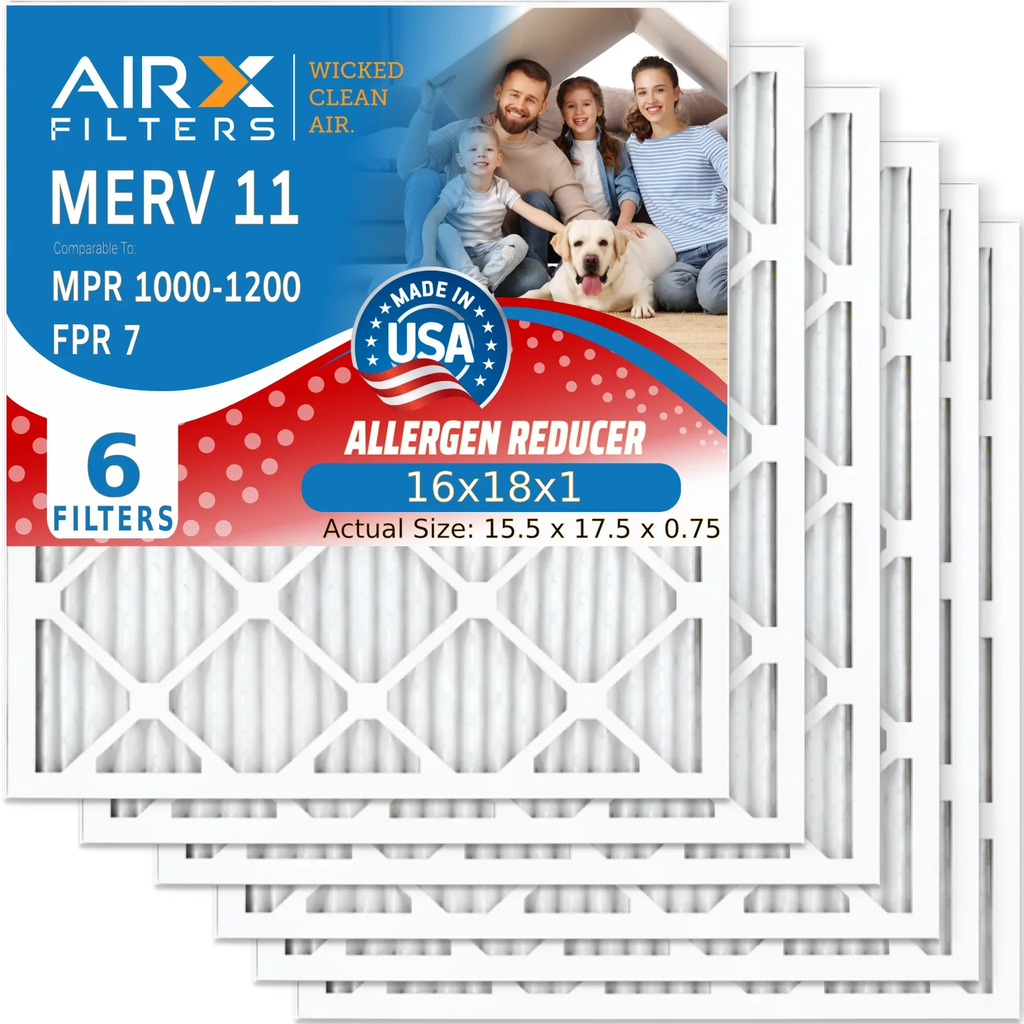 Filter Made Furnace FILTERS CLEAN AIRX Electrostatic 16x18x1 AIR. USA 6 7 1000, HVAC 11 Pleated FPR Pack 16x18x1 to Air MERV WICKED Filter Filters by Premium & MPR Comparable 1200 Conditioner MPR Air