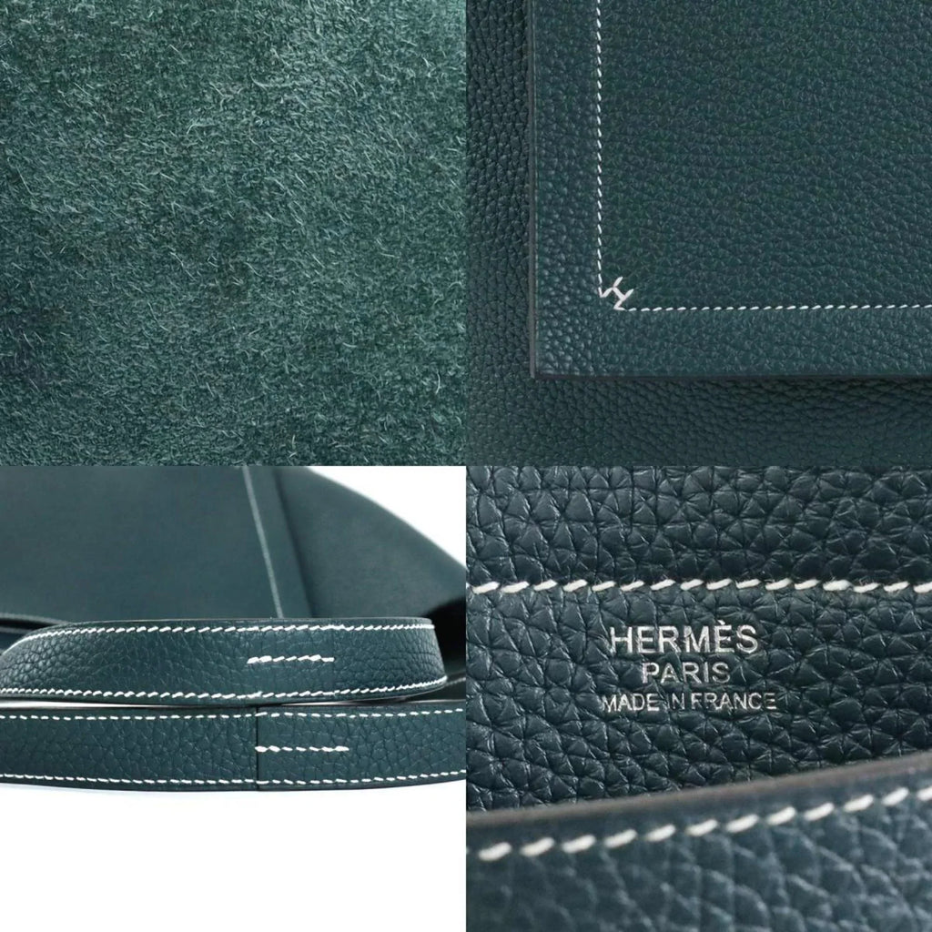46 Unisex Tote Shoulder Clemence (Good) HERMES Taurillon Serie Pre-Owned Bag Vert Cypress Cover