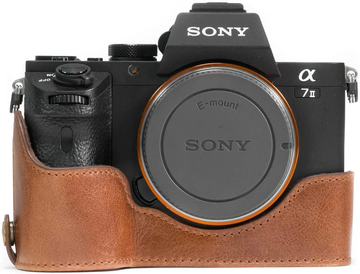 and II Case II, Leather Sony MG1130 Strap Half MegaGear Genuine A7 - Camera A7S A7R II, Dark Alpha Brown