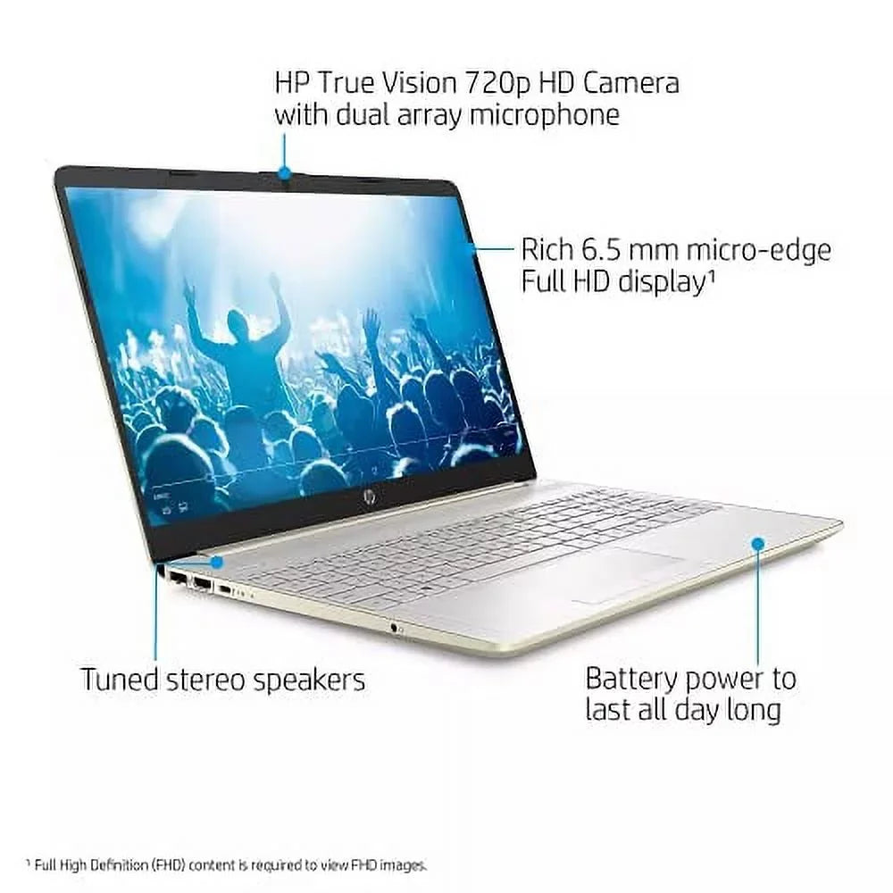 NVMe BT 4-Core i5-1135G7 Xe 11 2022 PC Iris DDR4 HP Intel SSD Backlit Gold w/RE WiFi AC Intel FHD Pro Webcam 11th 256GB Accessories RAM 15.6" Laptop Keyboard HDMI Graphics Windows RJ45 USB-C 8GB