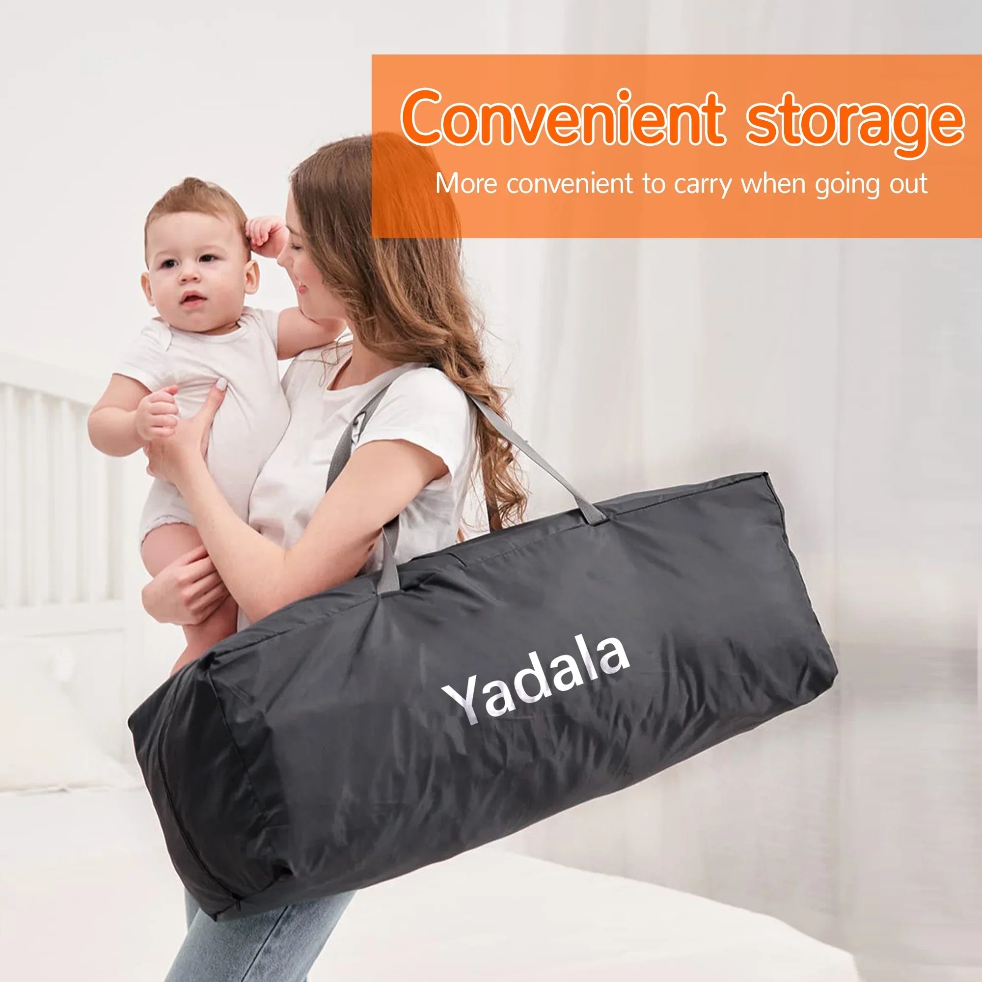 Yadala Pack One-Press Baby for Playpen Portable n Playard, Baby Newborn Toddler Setup Play,