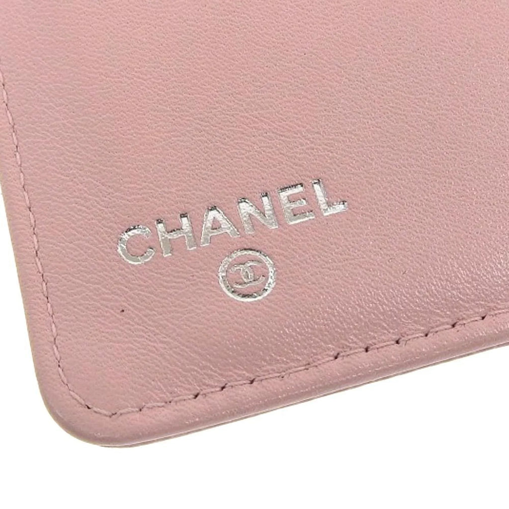 logo wallet here 16 Pre-Owned pink A48651 (Good) series long skin bi-fold Chanel caviar mark CHANEL