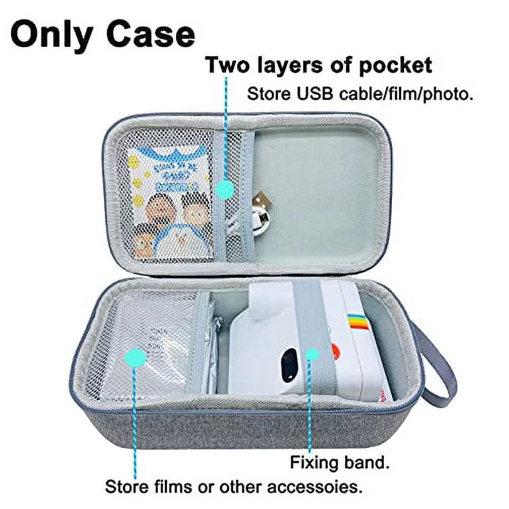 Accessories Polaroid Camera Case Polaroid and Mini Go (Grey) for Storage Box Go (Case Instant Hard Carrying Camera (9035), Film for Only) Travel