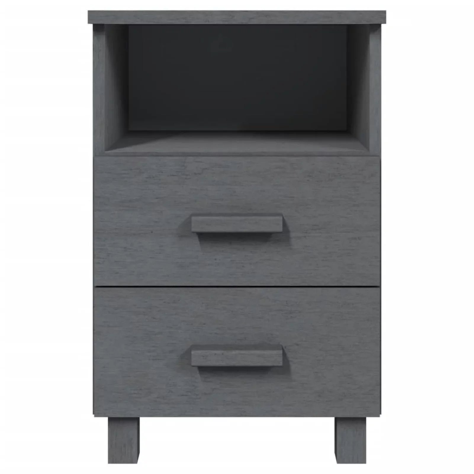 Cabinets Irfora pcs Solid HAMAR Dark Gray Wood 15.7"x13.8"x24.4" 2 Bedside