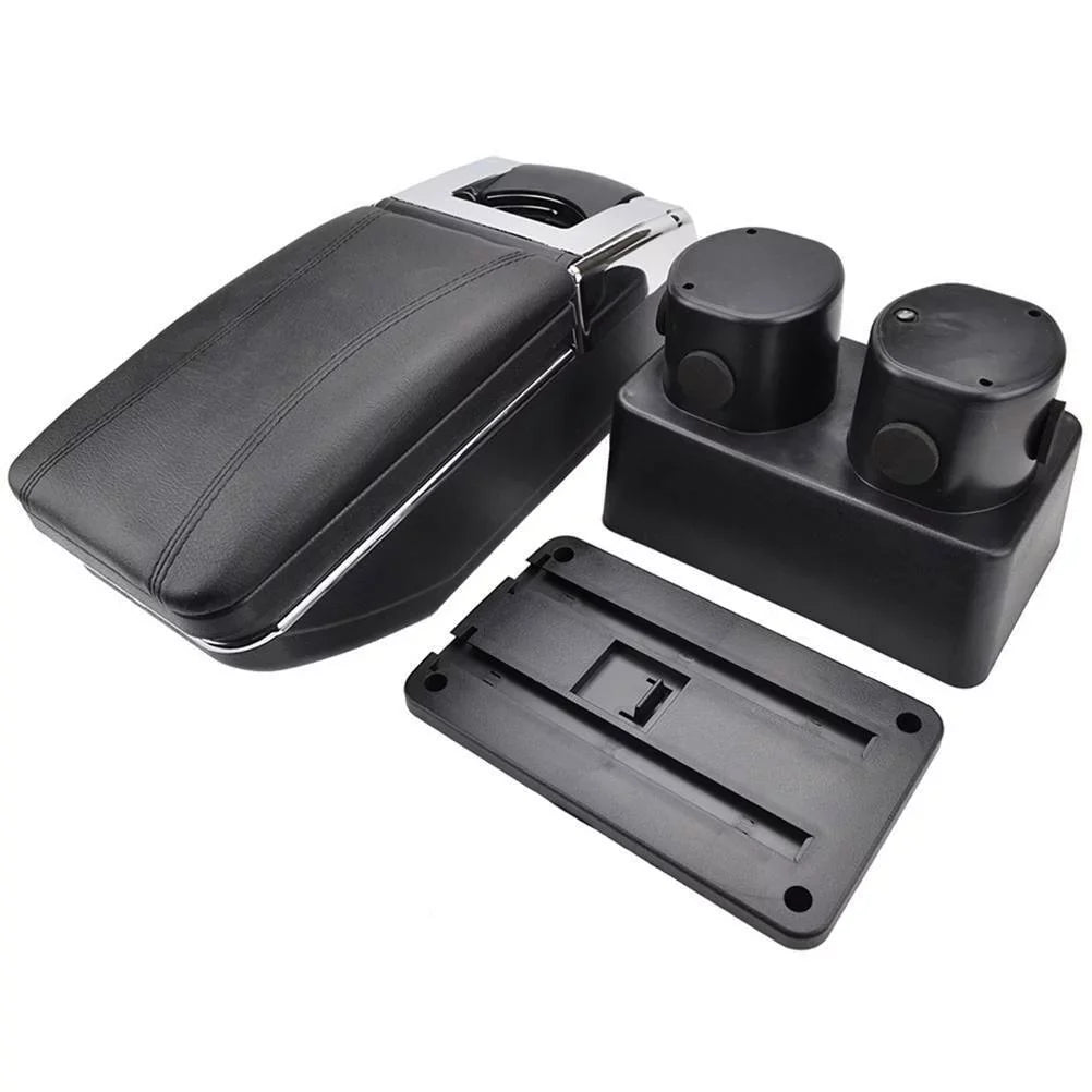 Car for Tiida Box Versa OUKANING Armrest Center Leather Latio 2007-2011 Console Box Storage Black Center Console Rotatable Nissan