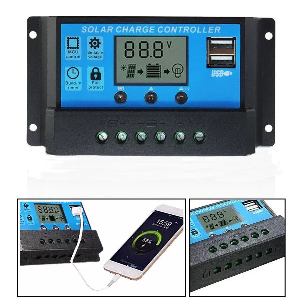 Rv 12/24v Solar plate,Kit 100a Marine Dual Usb 18v With With Solar 25w With 100a Solar Usb Pwm 12/24v Pwm Charging Pwm 100a Rer Waterproof 12/24v Solar Kit Panel Waterproof