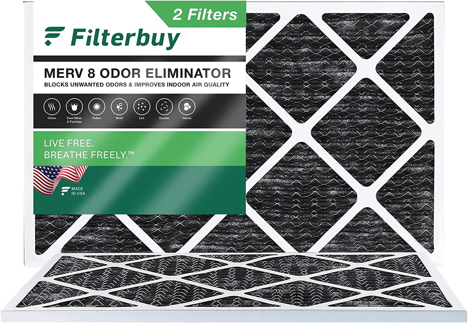 Odor HVAC Filters Pleated 16x24x1 Activated Eliminator MERV with Carbon Filterbuy AC 8 Air Furnace (2-Pack)