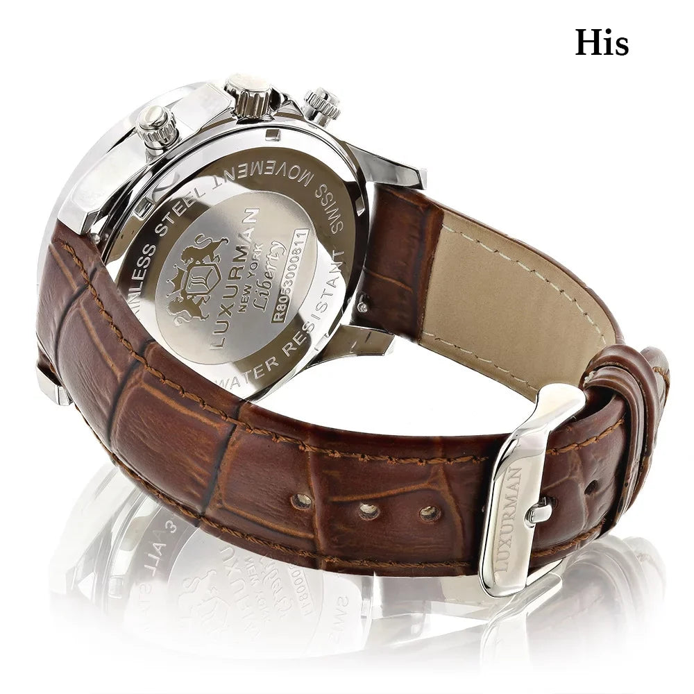 Hers Diamond Watches Gold Watches Plated His MOP White Matching and