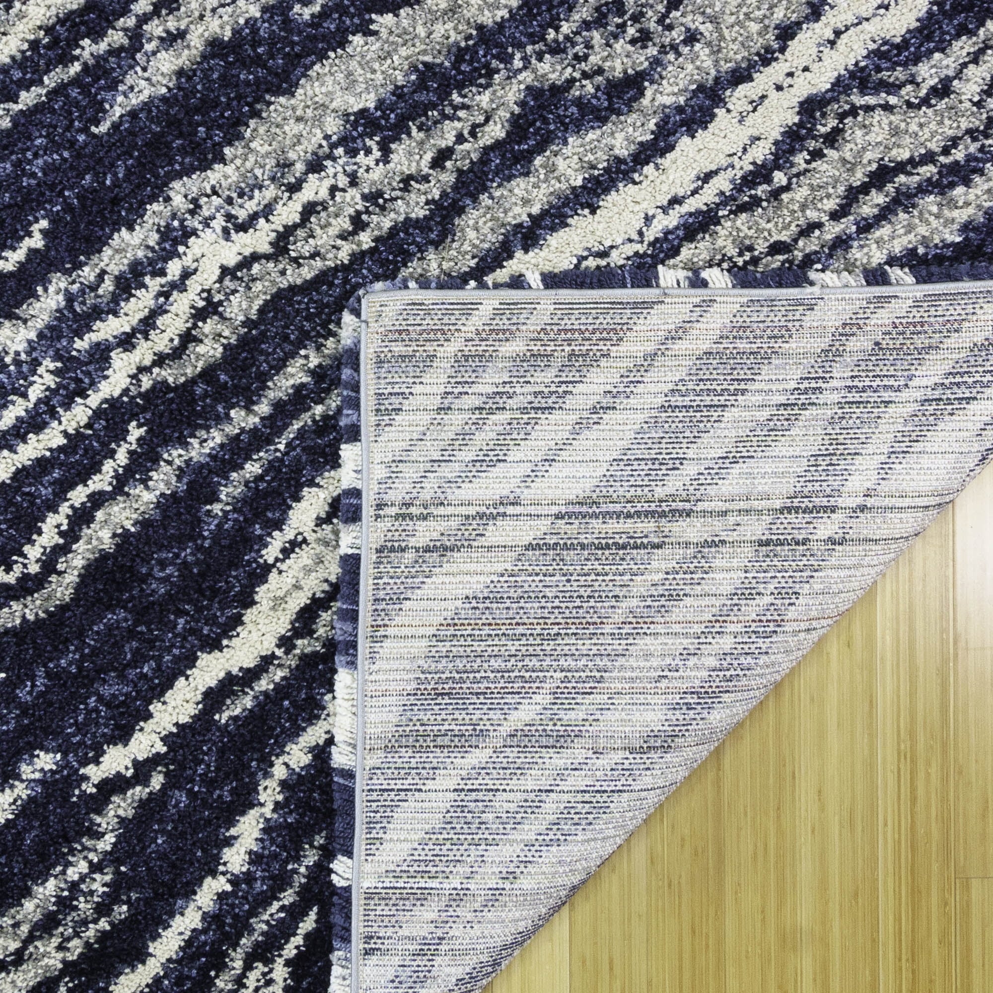 7'10" Ultimate Gertmenian Plush Whipt Area 8' Shag Round Blue Rug Shag