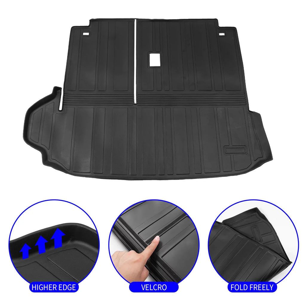 7 Trunk Mat 2020-2024 Seat Toyota Accessories TPE Mat with with Back Highlander Cargo Mat Trunk Liner Mat) 2022 Backrest Highlander Compatible Cover Protector (2020-2023, Cargo Seats