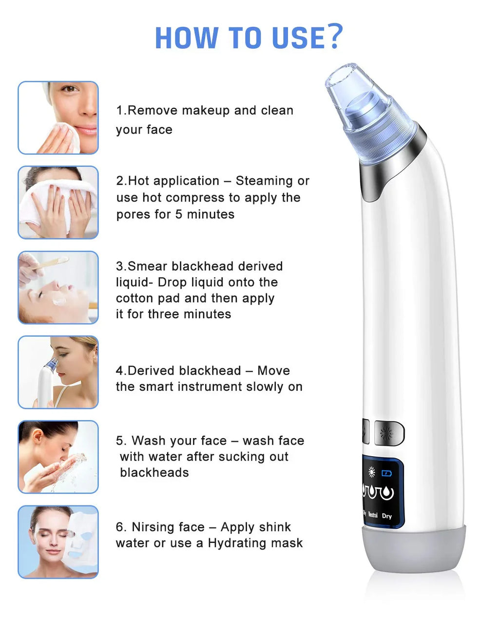 Pore Men Sucker Cleaner Women Vacuum USB Pore Blackhead Electric Remover for Face Blackhead Ansten Blackhead Cleaner Vacuum Pore Remover Rechargeable Face kit Suction Nose Pimple Facial