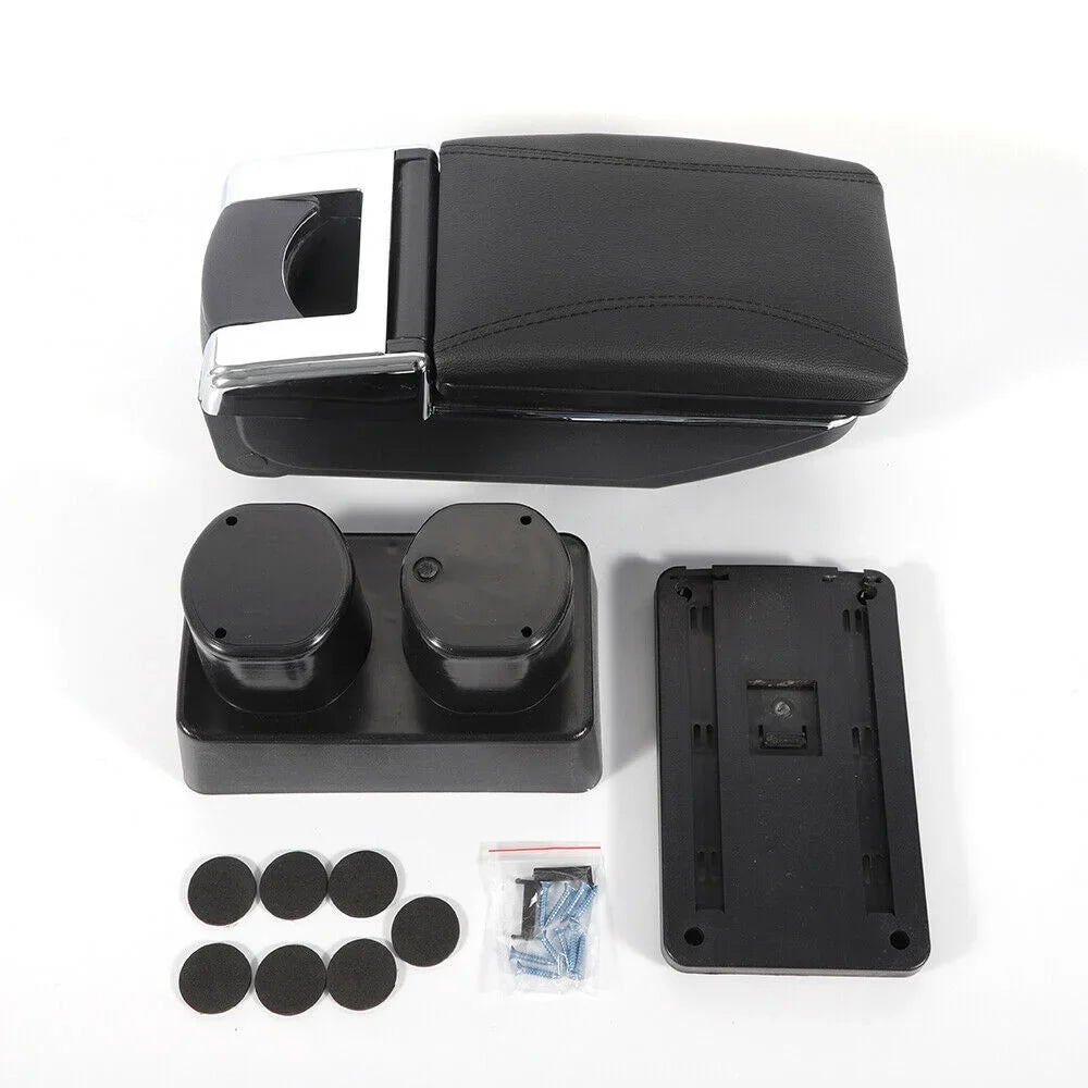 Car for Tiida Box Versa OUKANING Armrest Center Leather Latio 2007-2011 Console Box Storage Black Center Console Rotatable Nissan