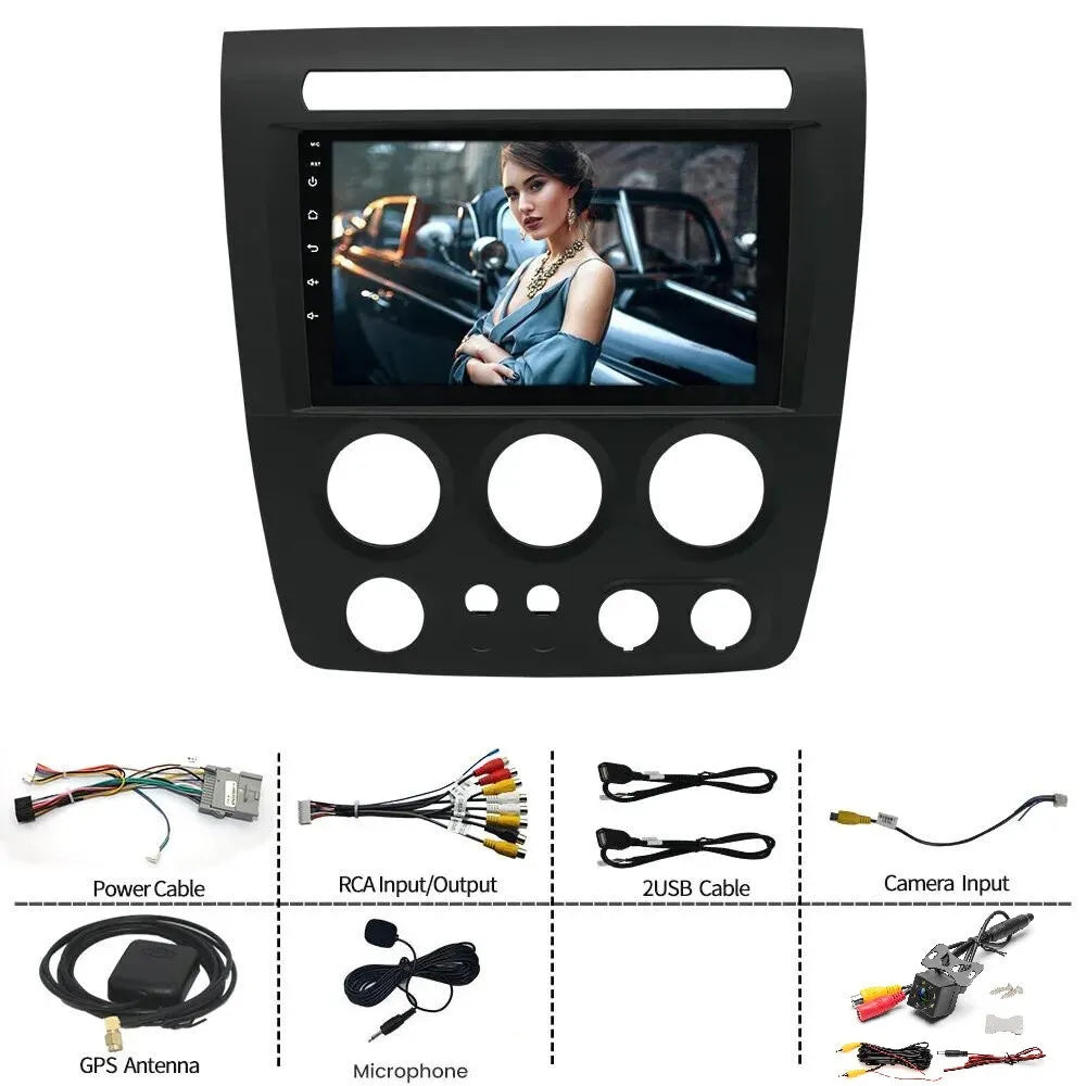 Stereo IPS H3 2+32GB Radio 9" 1280*720 CarPlay Hummer Android Car Apple GPS Navi 13 2005-2010 Fit