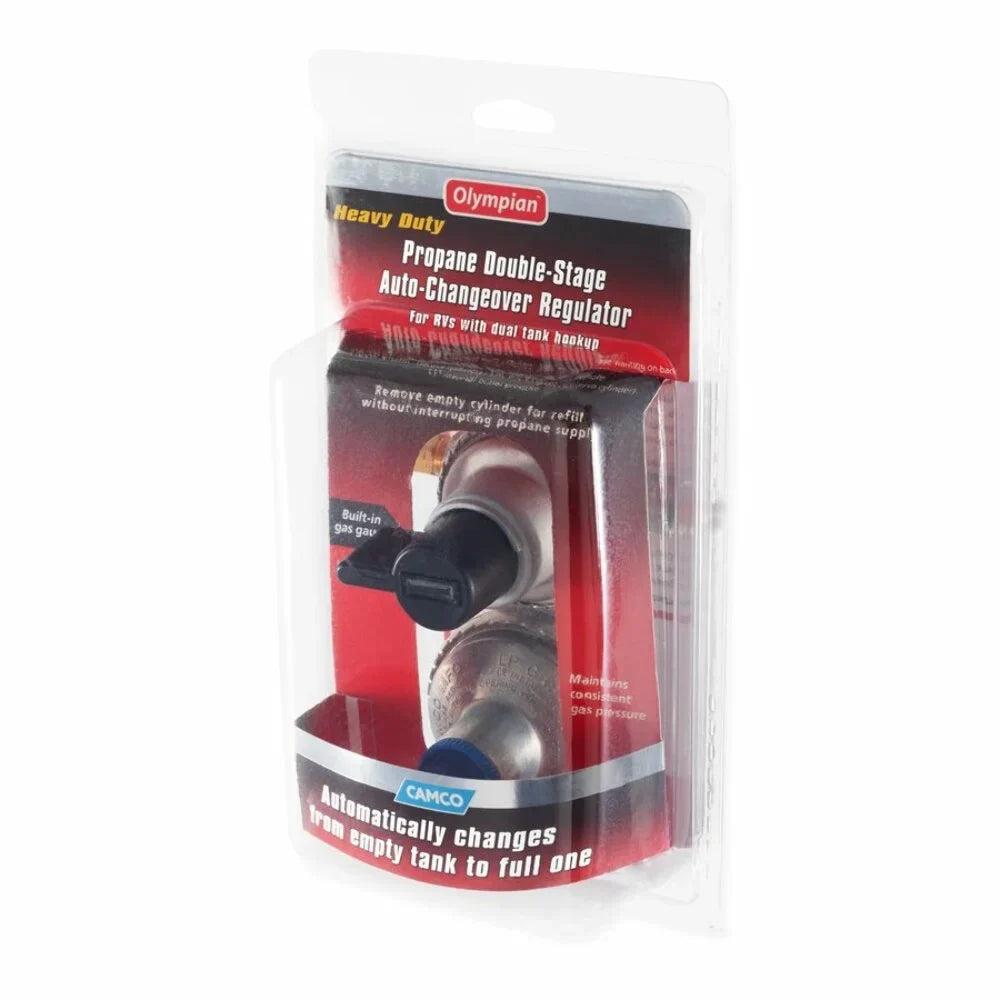 Propane Tank Dual Double-Stage With RVs Camco (59005) Tanks Change Regulator- From Constant Full Auto Empty Auto-Changeover For with Gas a Pressure Hookups, to Propane Maintains