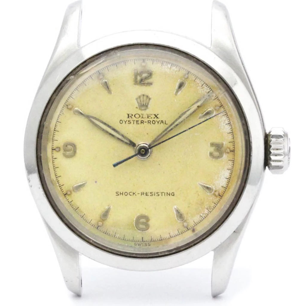 ROLEX Mens Oyster (Fair) Hand-Winding Watch 6244 Steel Royal Stainless Vintage BF560574 Pre-Owned