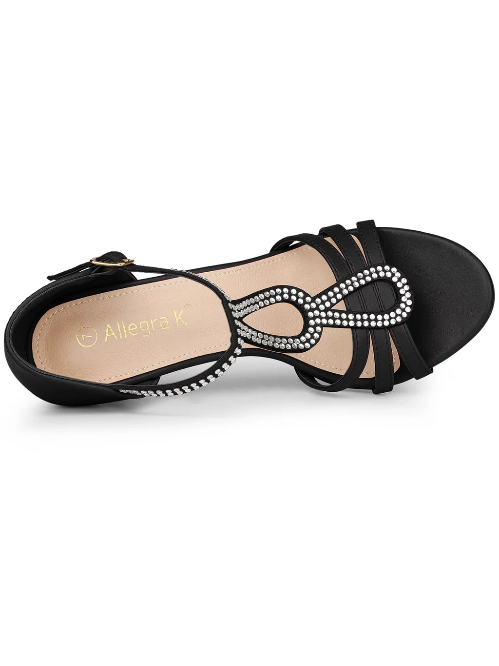 Heels Open Allegra Toe Strap Sandals Rhinestone K Women's Stiletto Ankle