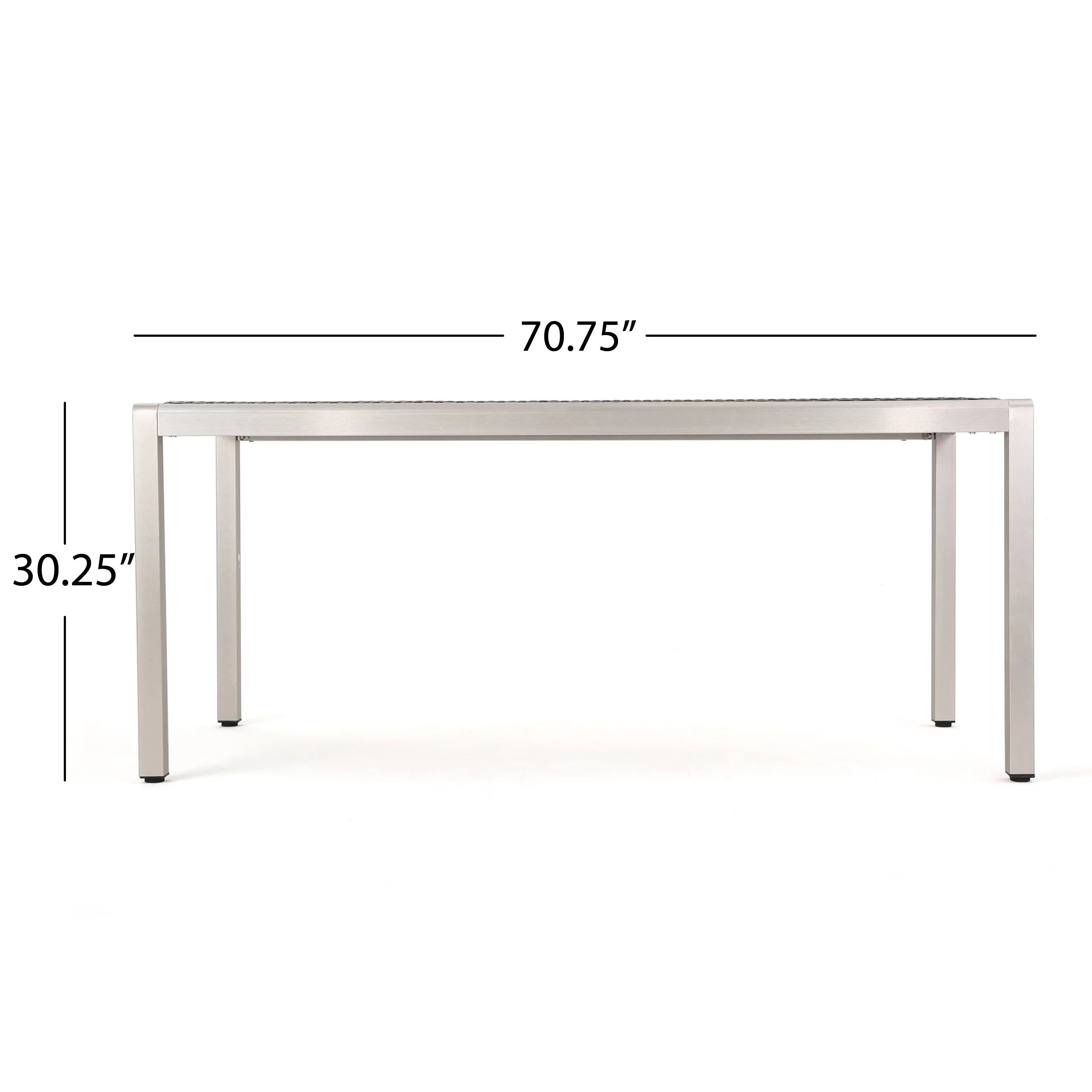 Outdoor Bay Aluminum Coral Wicker Table Dining Top, with Grey