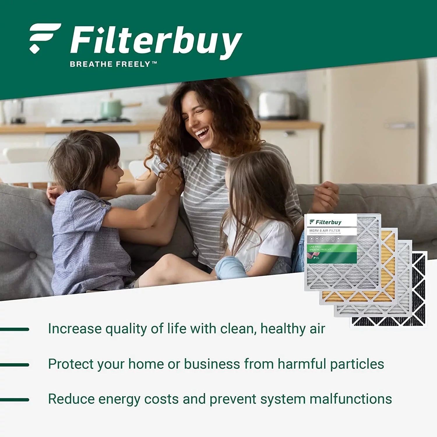 Filters Eliminator Activated AC Furnace Filterbuy Odor 16x30x1 Carbon MERV with HVAC 8 Air (5-Pack) Pleated