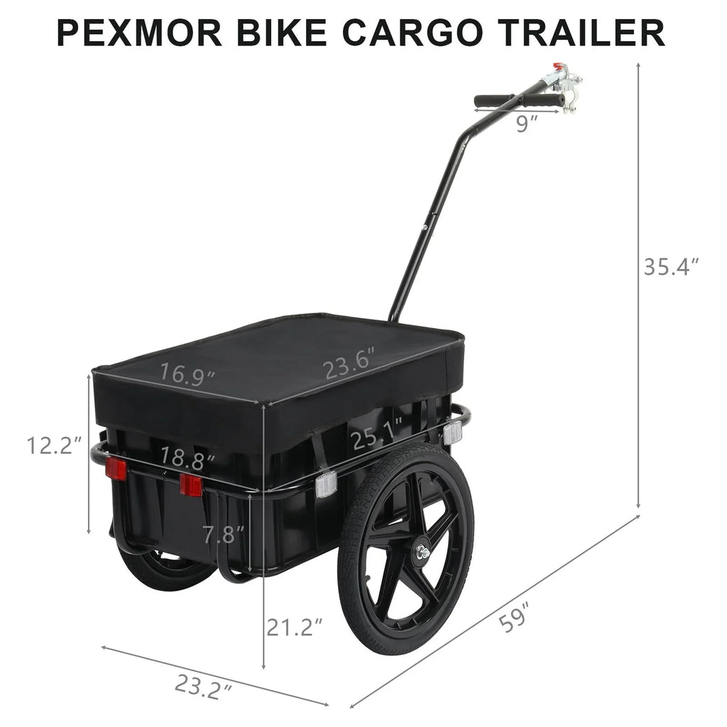 Coupler PEXMOR Trailer, Bicycle Cargo & Wagon Bike Waterproof Cover Trailer W/Universal