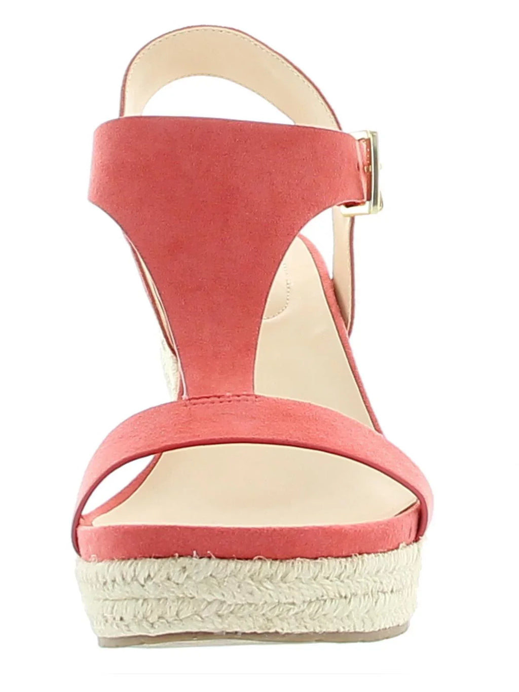 Moisture Platform M REACTION Round Wicking Breathable Toe KENNETH COLE Coral Padded Wedge T-Strap Card Shoes 6.5 Espadrille Womens 0.5" Buckle Comfort