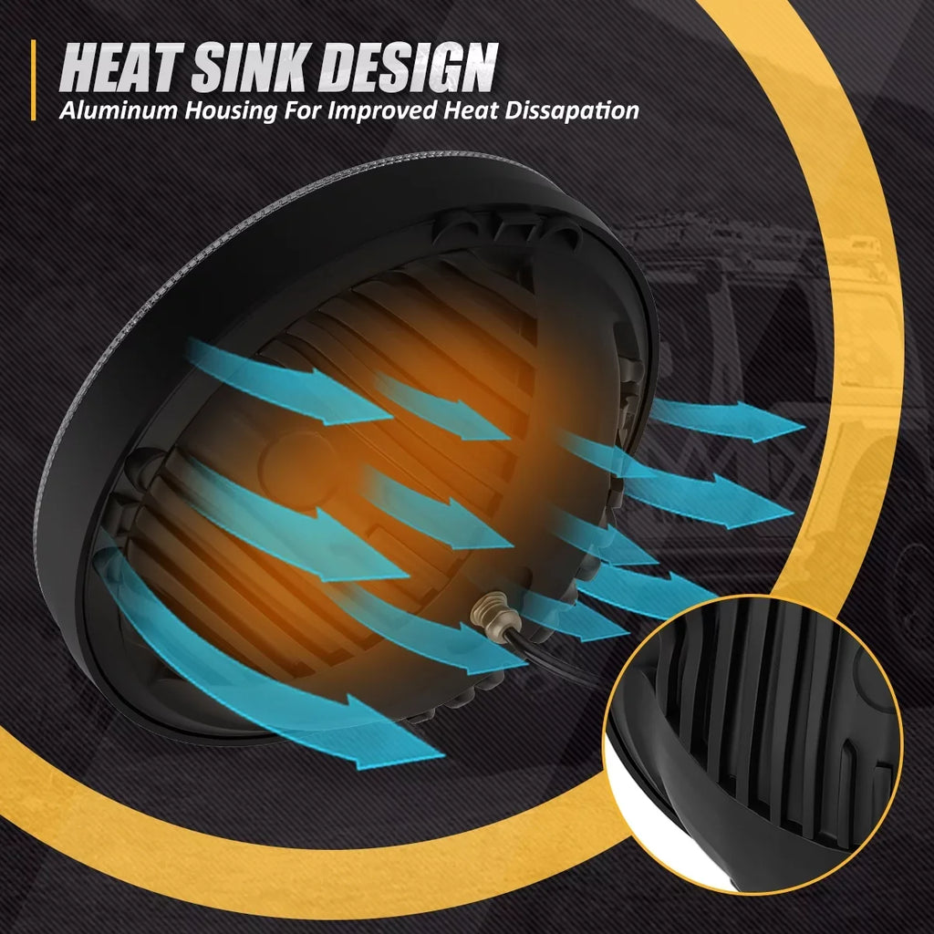 Headlights 10 13 to LIGHTING Chrome For LED Jeep NVL-HL-002 12 Wrangler/Wrangler inches LJ Nuvision JK 2018 2Pcs CJ 14 11 7 NUVISION Housing TJ Halogen 1997