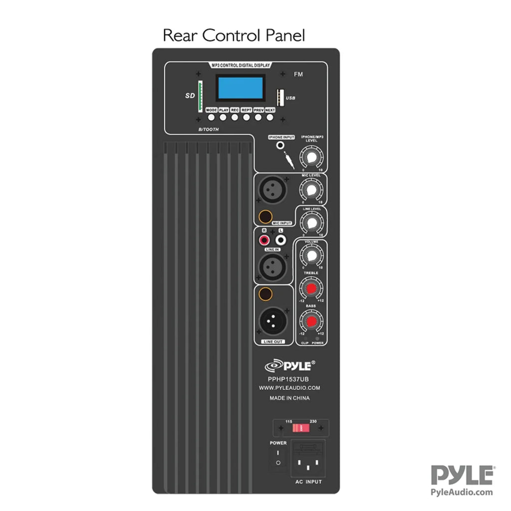 Portable 600W System Bluetooth? Pro Speaker Pyle PPHP1537UB RMS
