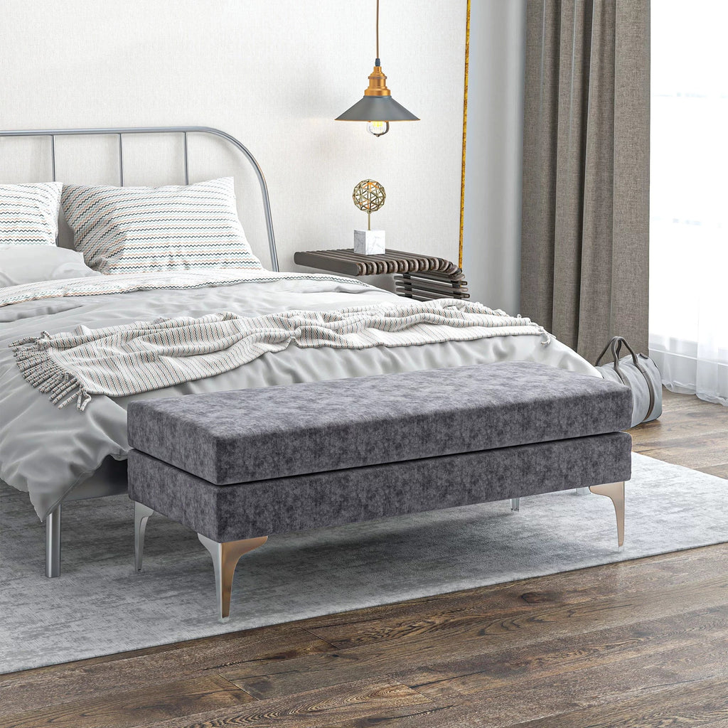 with 48" Dark Steel Bench Gray of End HOMCOM Bed Legs,