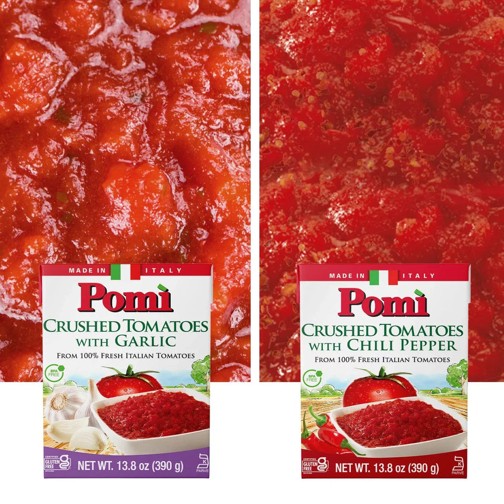 (Pack Tomatoes Chili Crushed - with Pepper 12) 13.8oz of Pom¨¬